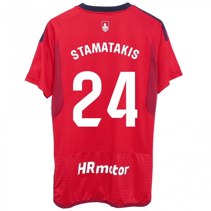 Børn Dimitrios Stamatakis #24 Rød Hjemmebane Spillertrøjer 2023/24 Trøje T-Shirt