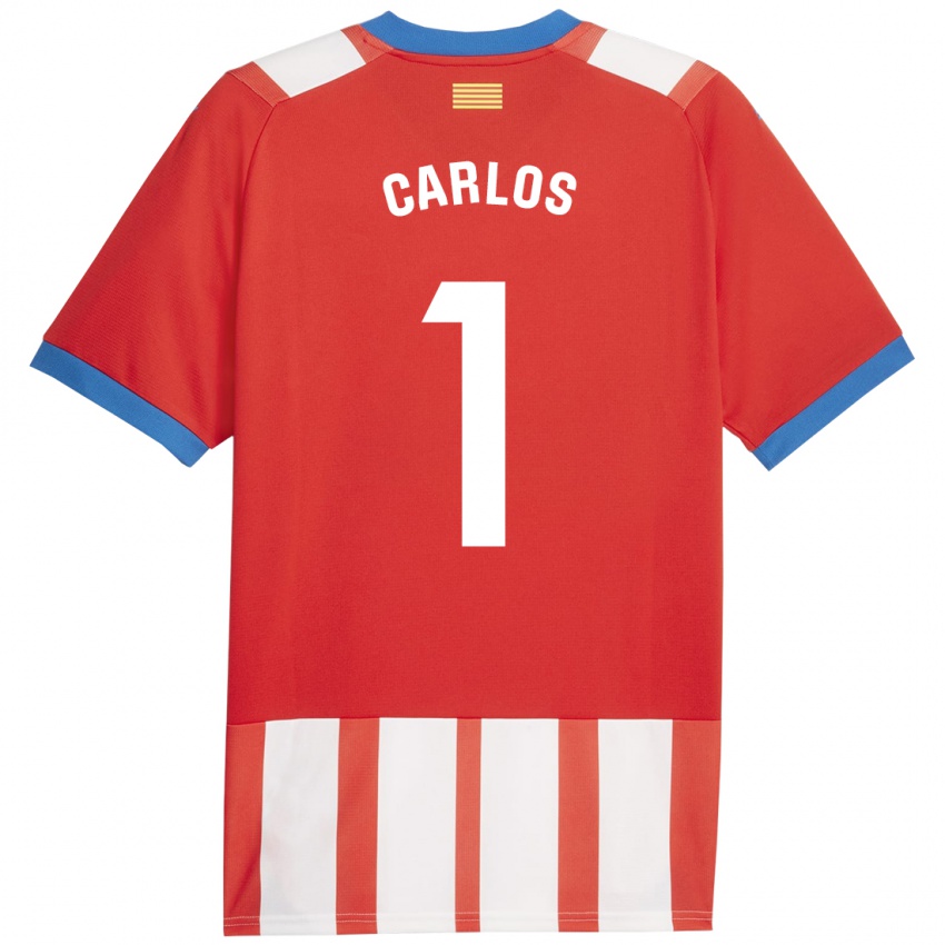 Børn Juan Carlos #1 Rød Hvid Hjemmebane Spillertrøjer 2023/24 Trøje T-Shirt