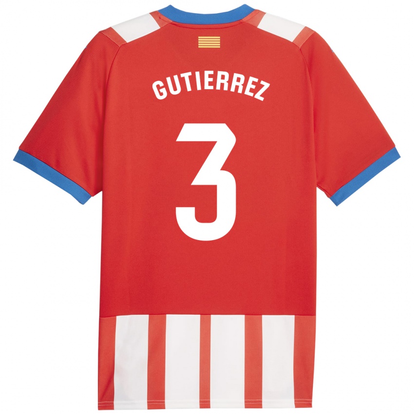Børn Miguel Gutierrez #3 Rød Hvid Hjemmebane Spillertrøjer 2023/24 Trøje T-Shirt