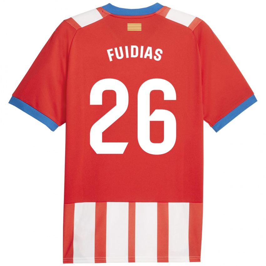 Børn Toni Fuidias #26 Rød Hvid Hjemmebane Spillertrøjer 2023/24 Trøje T-Shirt