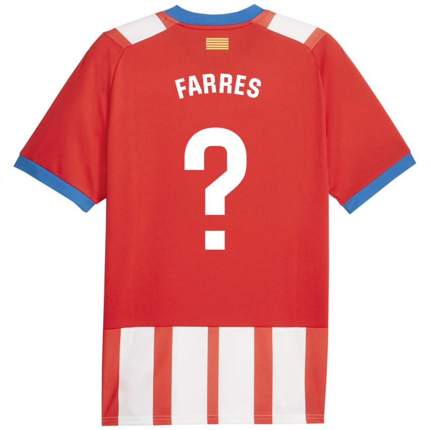 Børn Biel Farrés #0 Rød Hvid Hjemmebane Spillertrøjer 2023/24 Trøje T-Shirt