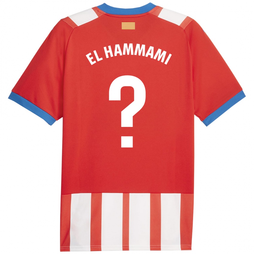 Børn Ayoub El Hammami #0 Rød Hvid Hjemmebane Spillertrøjer 2023/24 Trøje T-Shirt