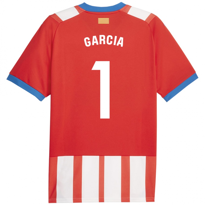 Børn Lucas García #1 Rød Hvid Hjemmebane Spillertrøjer 2023/24 Trøje T-Shirt