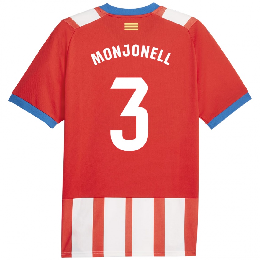 Børn Eric Monjonell #3 Rød Hvid Hjemmebane Spillertrøjer 2023/24 Trøje T-Shirt