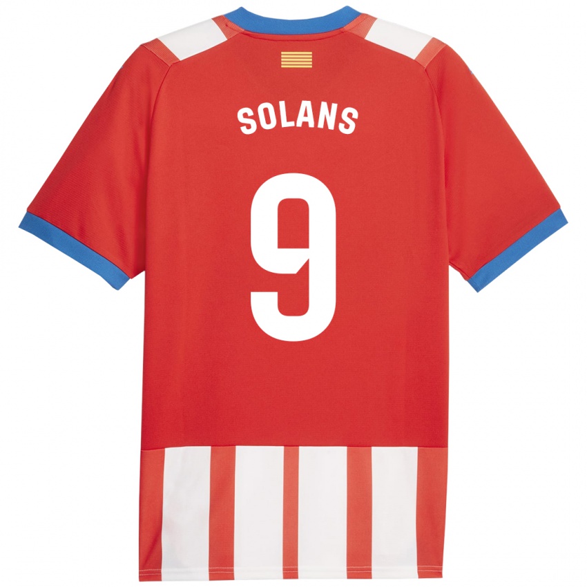 Børn Sergi Solans #9 Rød Hvid Hjemmebane Spillertrøjer 2023/24 Trøje T-Shirt