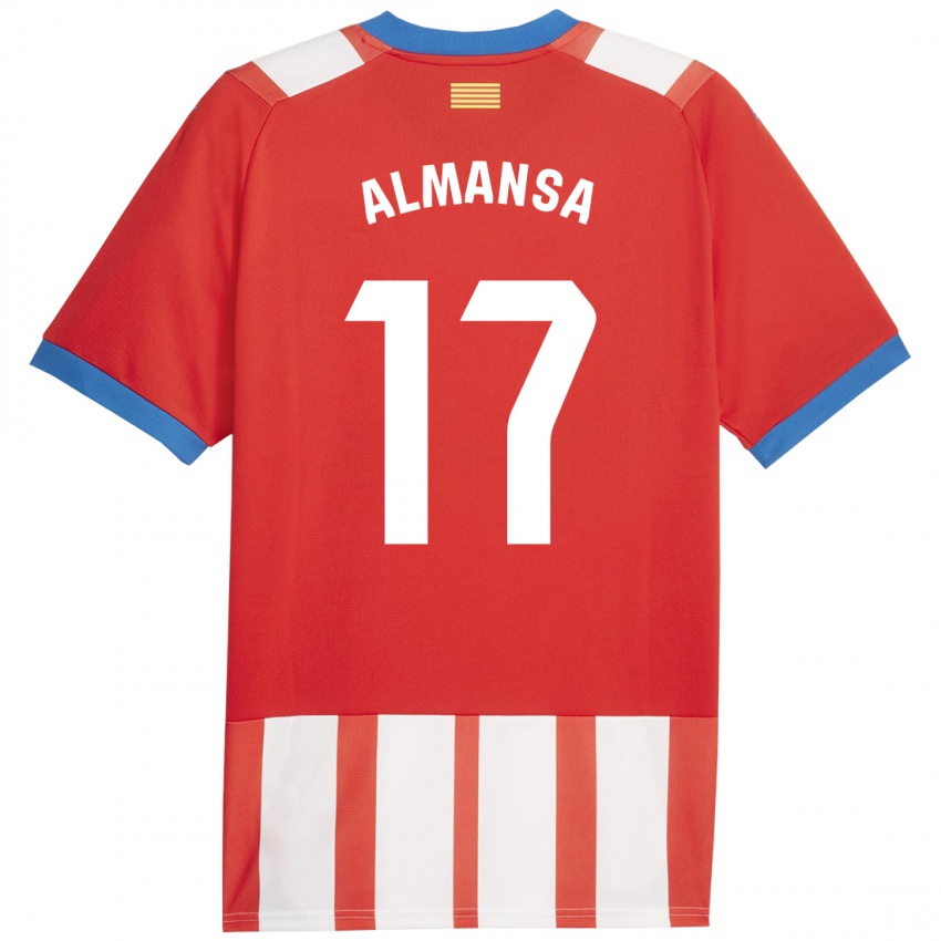 Børn Alex Almansa #17 Rød Hvid Hjemmebane Spillertrøjer 2023/24 Trøje T-Shirt