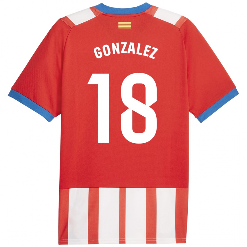 Børn Gerard Gonzalez #18 Rød Hvid Hjemmebane Spillertrøjer 2023/24 Trøje T-Shirt