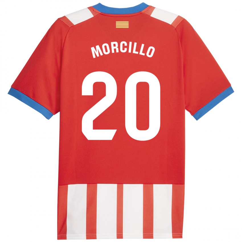 Børn Luis Morcillo #20 Rød Hvid Hjemmebane Spillertrøjer 2023/24 Trøje T-Shirt