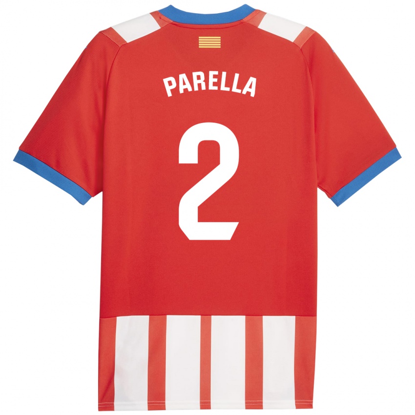 Børn Virginia Parella #2 Rød Hvid Hjemmebane Spillertrøjer 2023/24 Trøje T-Shirt