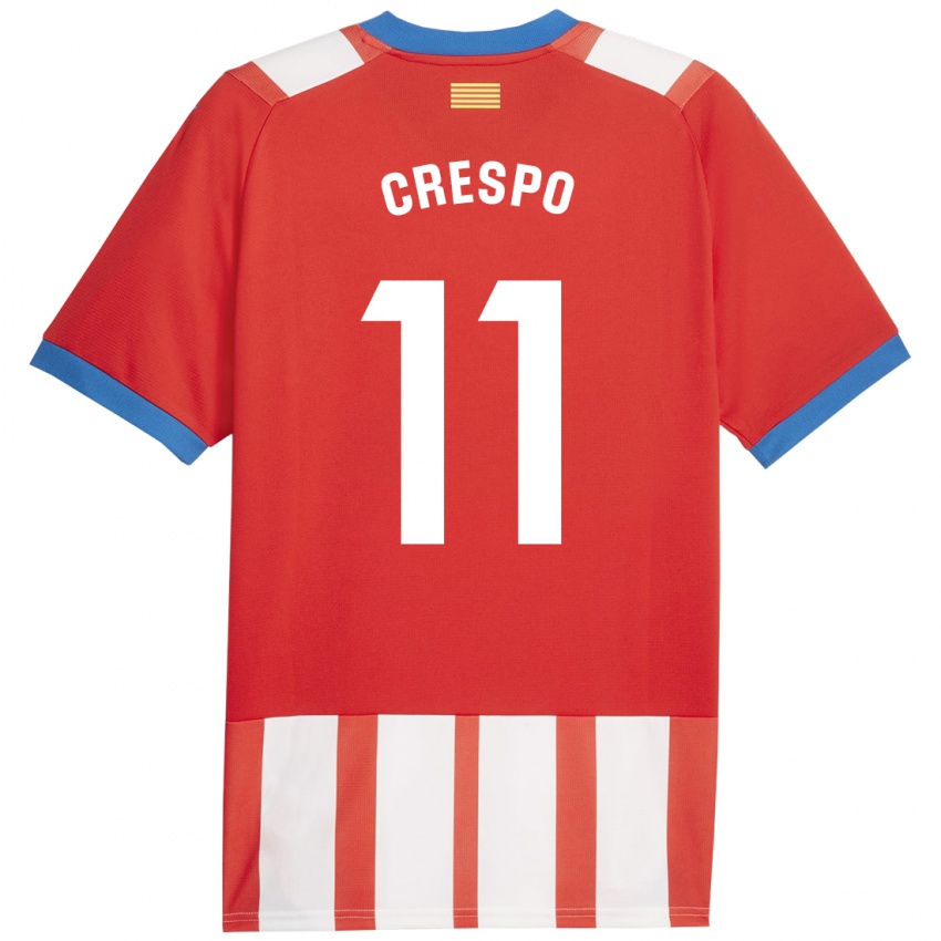 Børn Lydia Crespo #11 Rød Hvid Hjemmebane Spillertrøjer 2023/24 Trøje T-Shirt