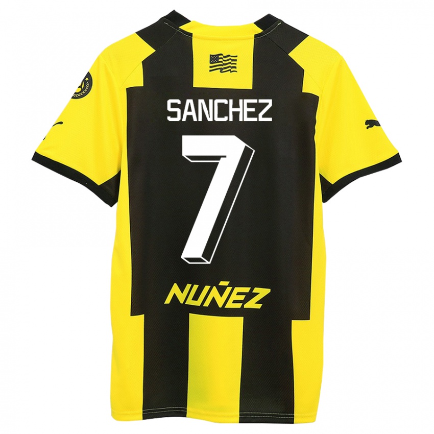 Børn Carlos Sánchez #7 Gul Sort Hjemmebane Spillertrøjer 2023/24 Trøje T-Shirt