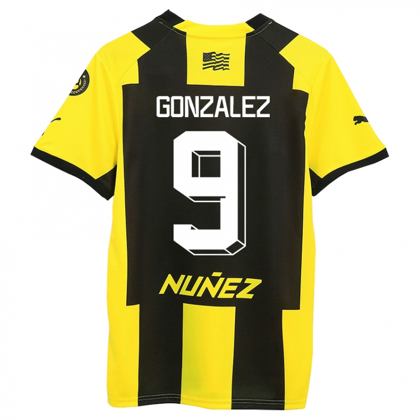 Børn Franco González #9 Gul Sort Hjemmebane Spillertrøjer 2023/24 Trøje T-Shirt