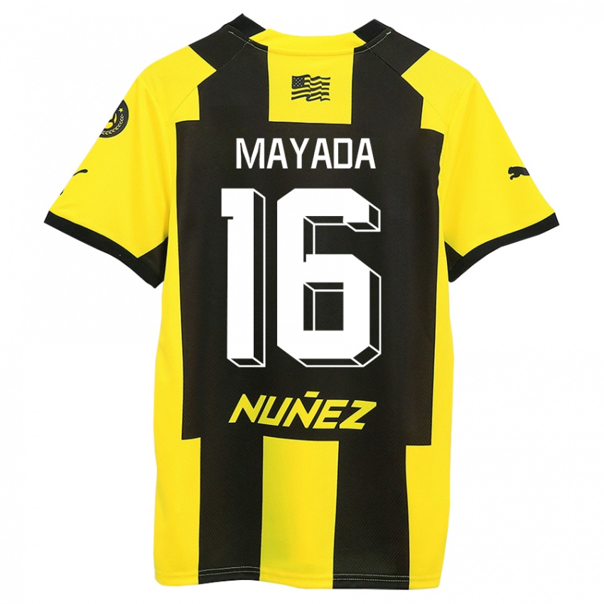 Børn Camilo Mayada #16 Gul Sort Hjemmebane Spillertrøjer 2023/24 Trøje T-Shirt