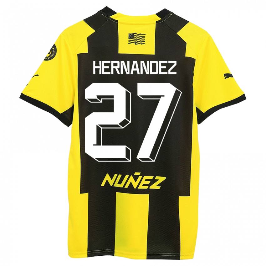 Børn Lucas Hernández #27 Gul Sort Hjemmebane Spillertrøjer 2023/24 Trøje T-Shirt