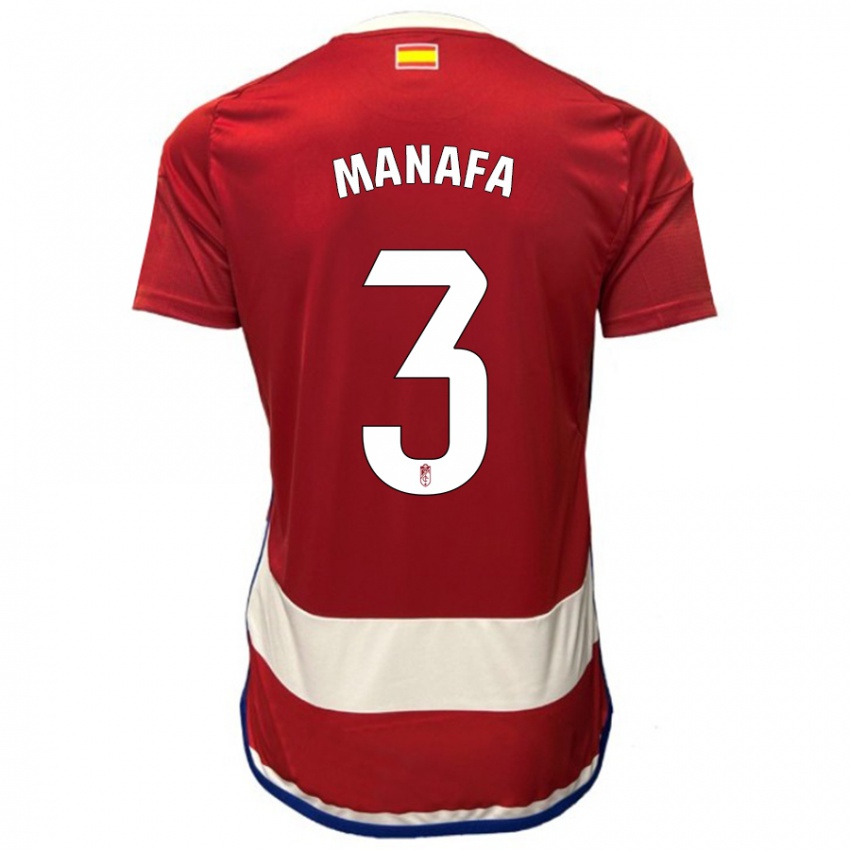 Børn Wilson Manafa #3 Rød Hjemmebane Spillertrøjer 2023/24 Trøje T-Shirt