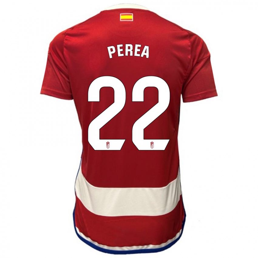 Børn Alberto Perea #22 Rød Hjemmebane Spillertrøjer 2023/24 Trøje T-Shirt