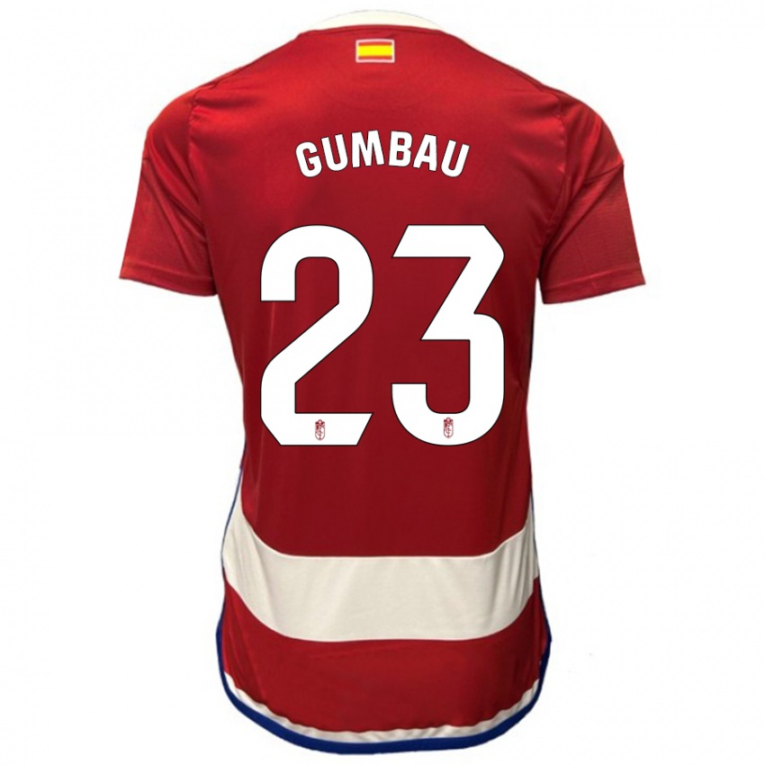 Børn Gerard Gumbau #23 Rød Hjemmebane Spillertrøjer 2023/24 Trøje T-Shirt