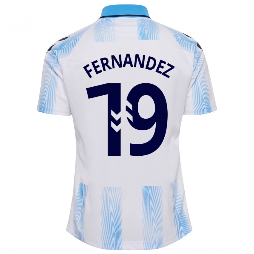 Børn Roberto Fernández #19 Hvid Blå Hjemmebane Spillertrøjer 2023/24 Trøje T-Shirt