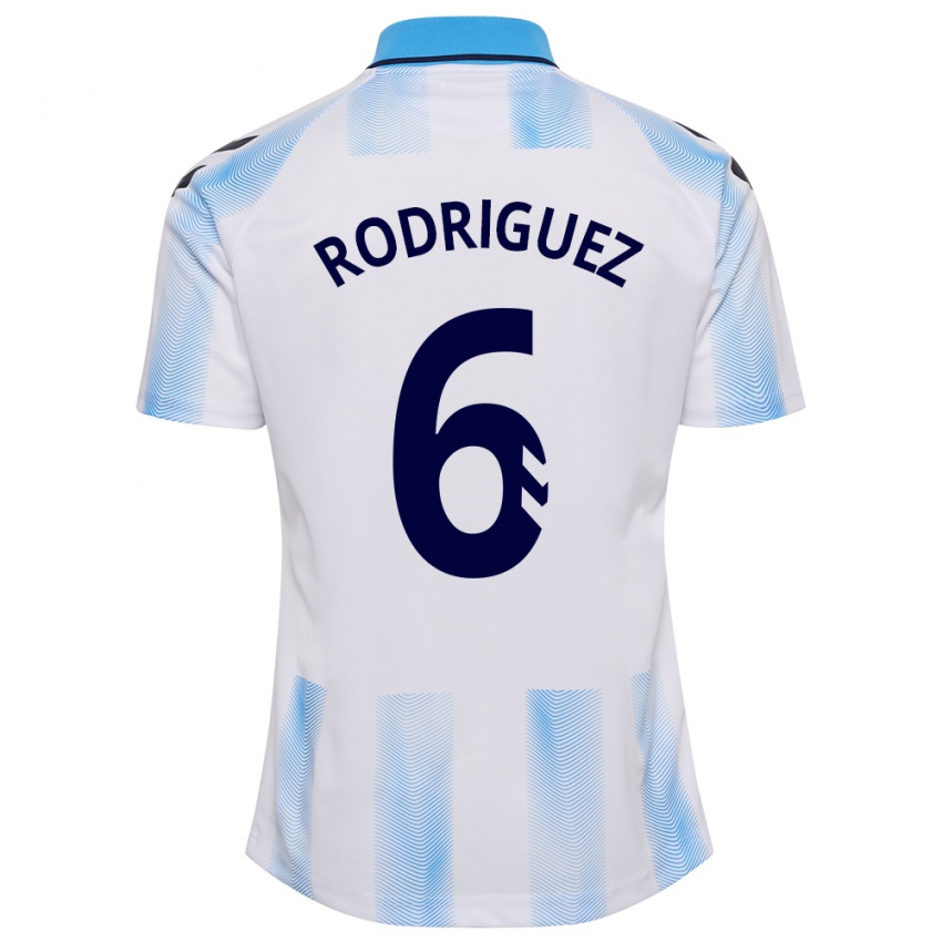 Børn Rafa Rodríguez #6 Hvid Blå Hjemmebane Spillertrøjer 2023/24 Trøje T-Shirt