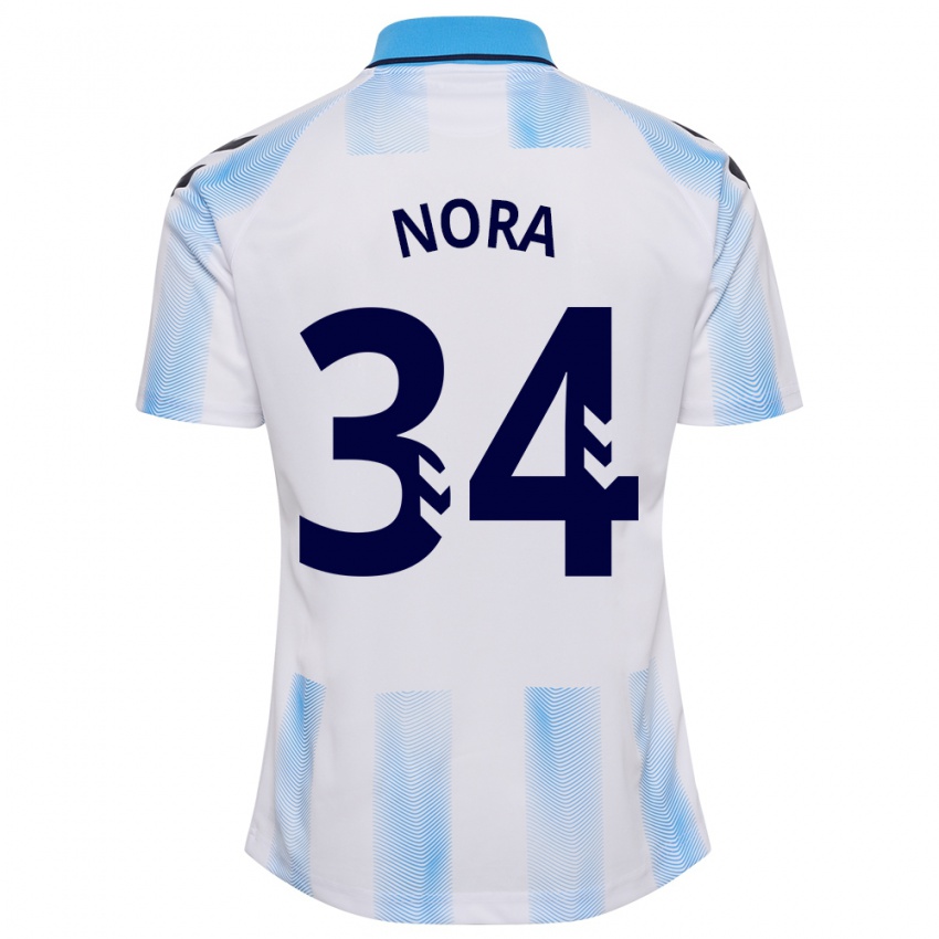 Børn Nora #34 Hvid Blå Hjemmebane Spillertrøjer 2023/24 Trøje T-Shirt