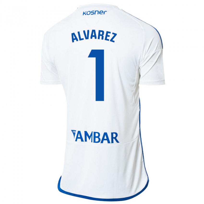 Børn Cristian Álvarez #1 Hvid Hjemmebane Spillertrøjer 2023/24 Trøje T-Shirt
