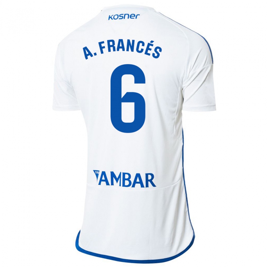 Børn Alejandro Francés #6 Hvid Hjemmebane Spillertrøjer 2023/24 Trøje T-Shirt