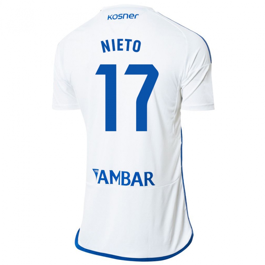 Børn Carlos Nieto #17 Hvid Hjemmebane Spillertrøjer 2023/24 Trøje T-Shirt