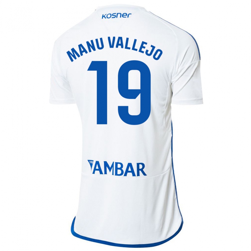 Børn Manu Vallejo #19 Hvid Hjemmebane Spillertrøjer 2023/24 Trøje T-Shirt