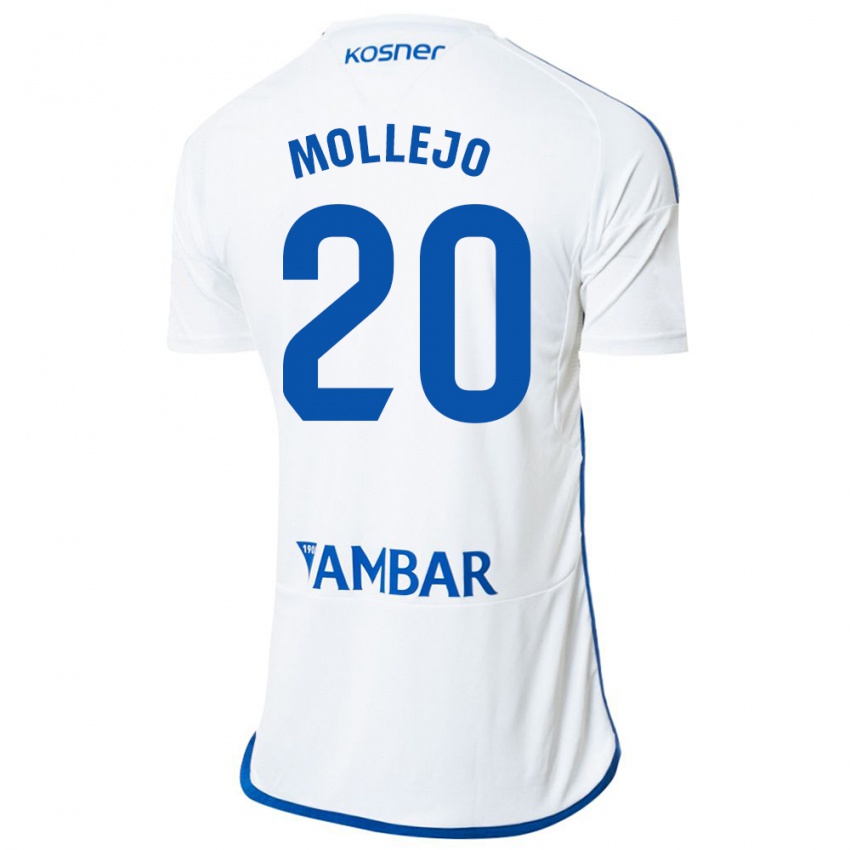 Børn Victor Mollejo #20 Hvid Hjemmebane Spillertrøjer 2023/24 Trøje T-Shirt