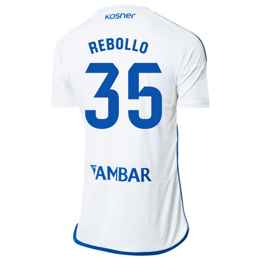 Børn Dani Rebollo #35 Hvid Hjemmebane Spillertrøjer 2023/24 Trøje T-Shirt