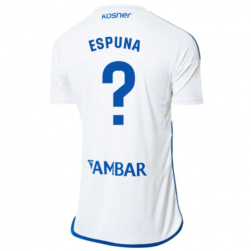 Børn Nico Espuña #0 Hvid Hjemmebane Spillertrøjer 2023/24 Trøje T-Shirt