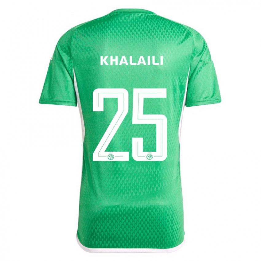 Børn Anan Khalaili #25 Hvid Blå Hjemmebane Spillertrøjer 2023/24 Trøje T-Shirt