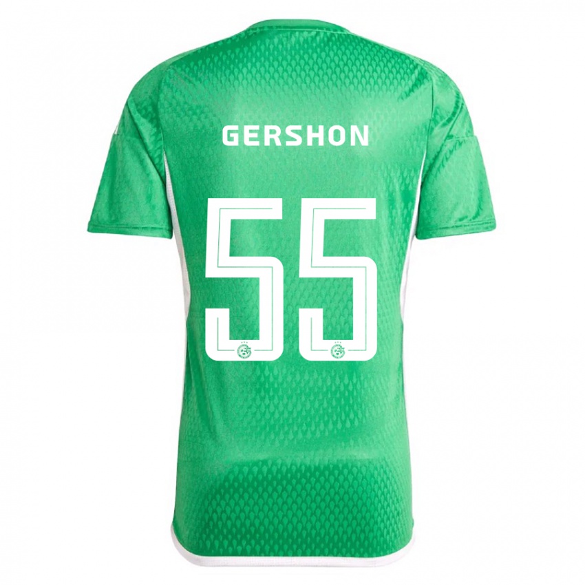 Børn Rami Gershon #55 Hvid Blå Hjemmebane Spillertrøjer 2023/24 Trøje T-Shirt