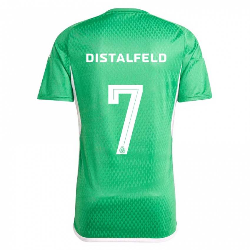 Børn Yanai Distalfeld #7 Hvid Blå Hjemmebane Spillertrøjer 2023/24 Trøje T-Shirt