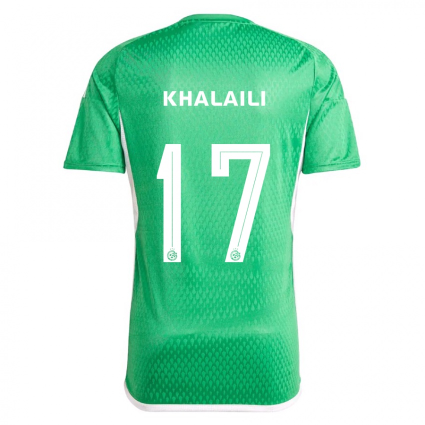 Børn Iyad Khalaili #17 Hvid Blå Hjemmebane Spillertrøjer 2023/24 Trøje T-Shirt