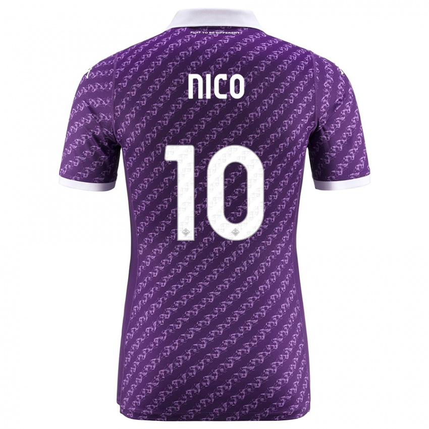 Børn Nicolás González #10 Viol Hjemmebane Spillertrøjer 2023/24 Trøje T-Shirt