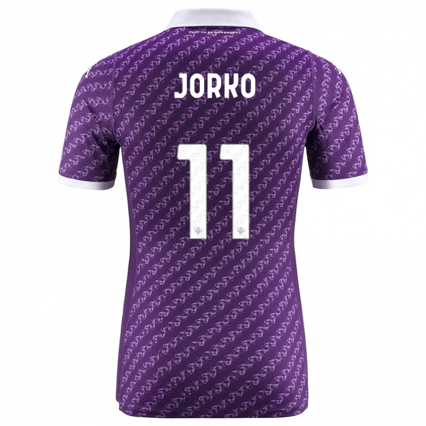 Børn Jonathan Ikoné #11 Viol Hjemmebane Spillertrøjer 2023/24 Trøje T-Shirt