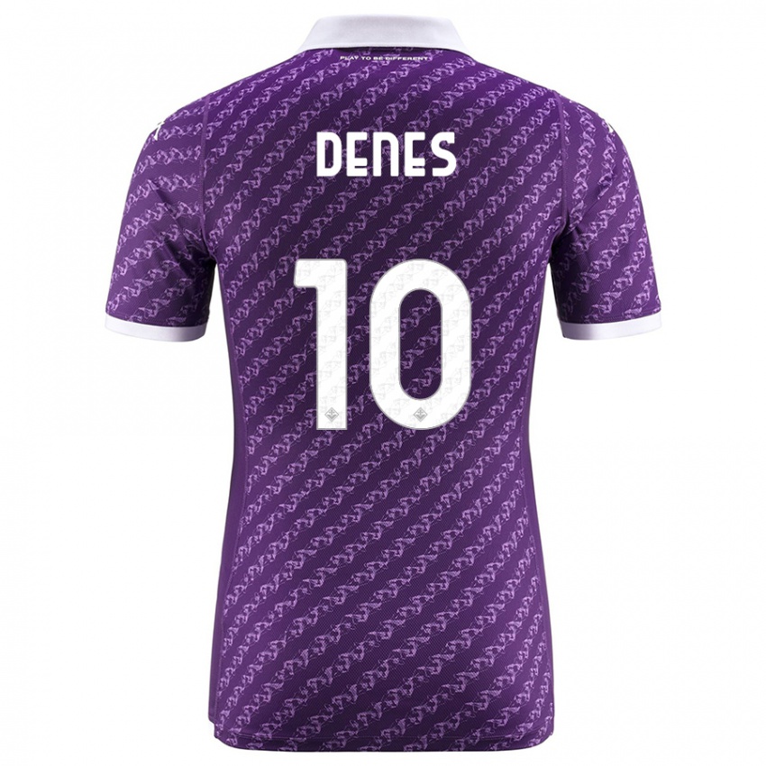 Børn Adrián Dénes #10 Viol Hjemmebane Spillertrøjer 2023/24 Trøje T-Shirt