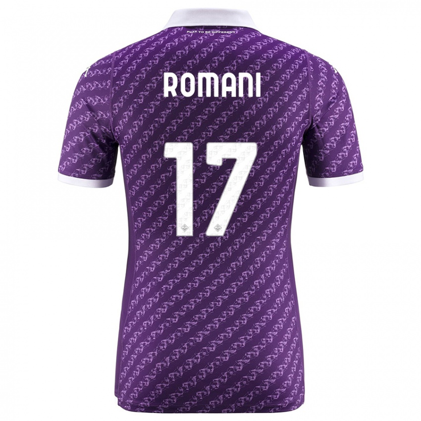 Børn Lorenzo Romani #17 Viol Hjemmebane Spillertrøjer 2023/24 Trøje T-Shirt