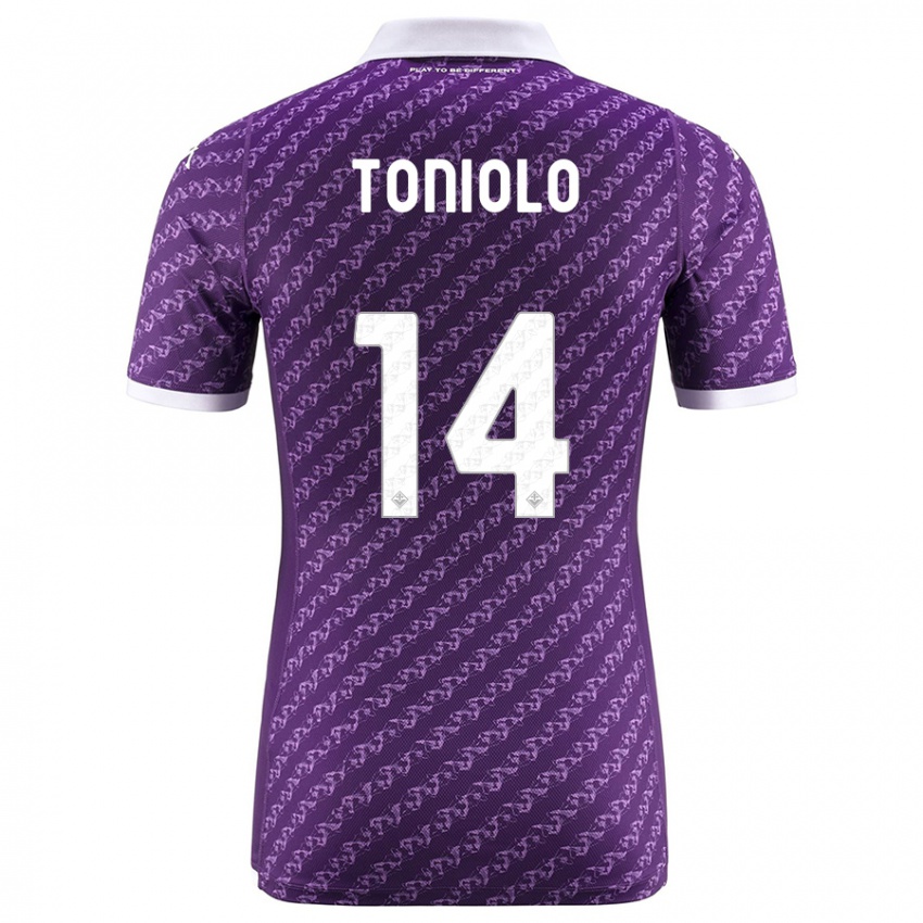 Børn Martina Toniolo #14 Viol Hjemmebane Spillertrøjer 2023/24 Trøje T-Shirt