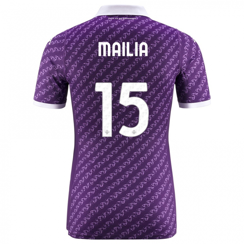 Børn Siria Mailia #15 Viol Hjemmebane Spillertrøjer 2023/24 Trøje T-Shirt