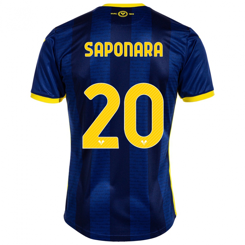 Børn Riccardo Saponara #20 Flåde Hjemmebane Spillertrøjer 2023/24 Trøje T-Shirt