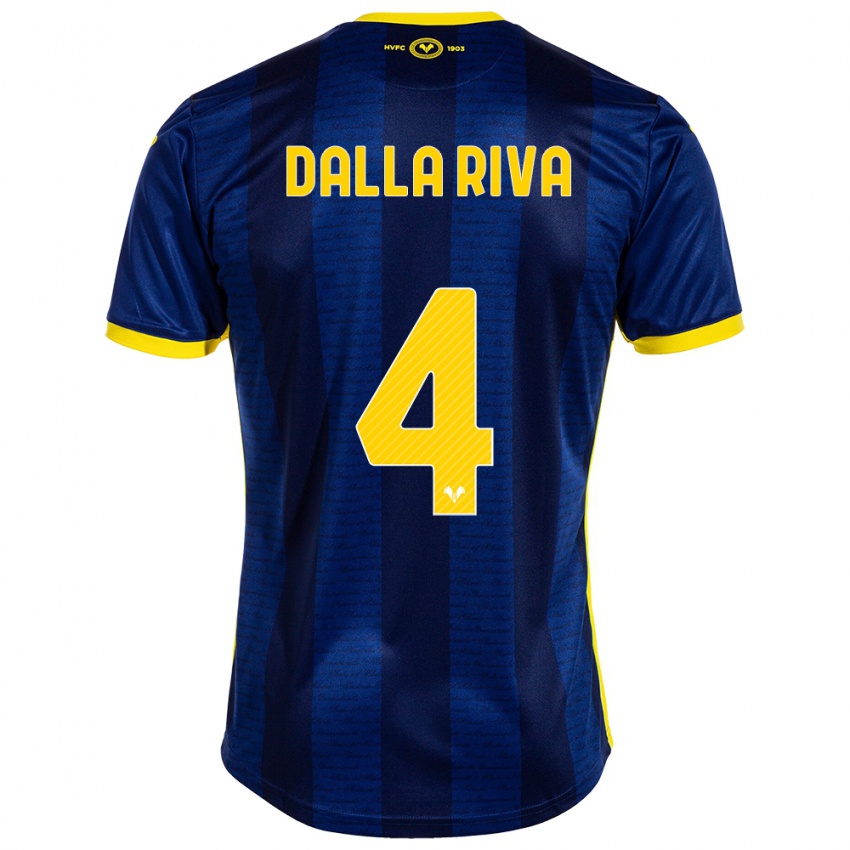 Børn Stefano Dalla Riva #4 Flåde Hjemmebane Spillertrøjer 2023/24 Trøje T-Shirt