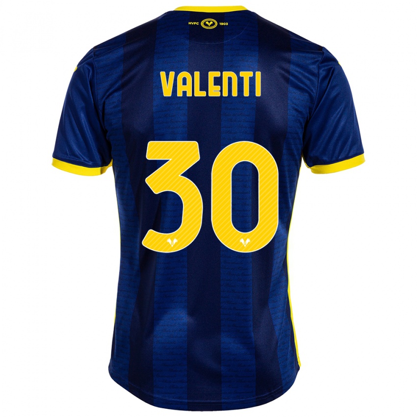 Børn Francesco Valenti #30 Flåde Hjemmebane Spillertrøjer 2023/24 Trøje T-Shirt