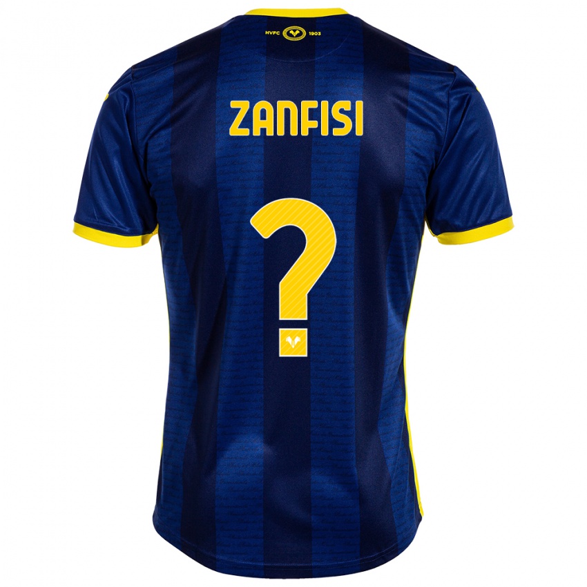 Børn Riccardo Zanfisi #0 Flåde Hjemmebane Spillertrøjer 2023/24 Trøje T-Shirt
