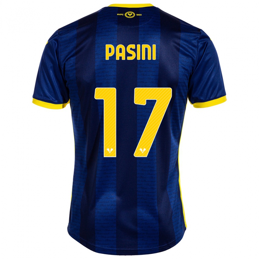 Børn Veronica Pasini #17 Flåde Hjemmebane Spillertrøjer 2023/24 Trøje T-Shirt