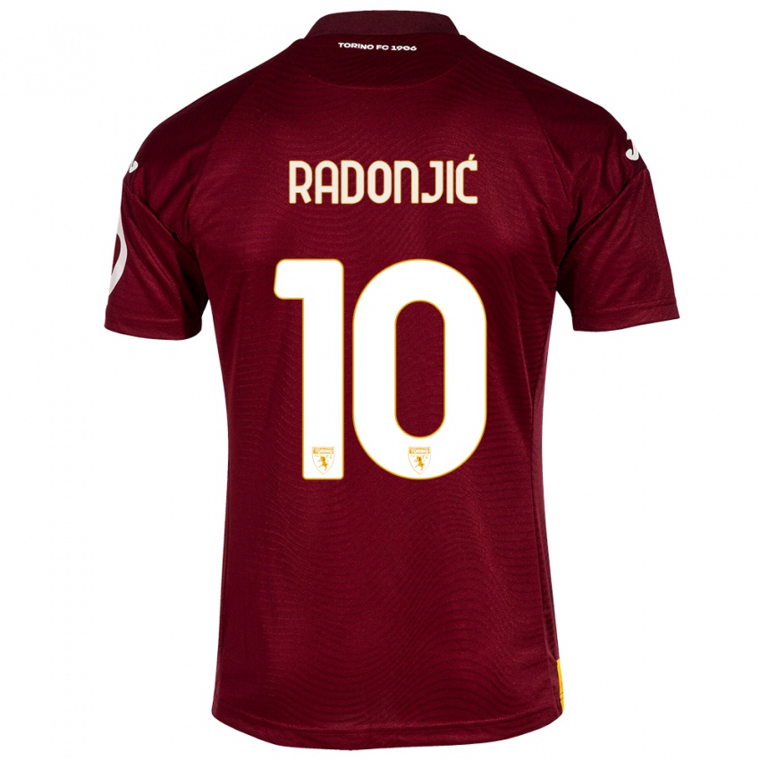 Børn Nemanja Radonjic #10 Mørkerød Hjemmebane Spillertrøjer 2023/24 Trøje T-Shirt