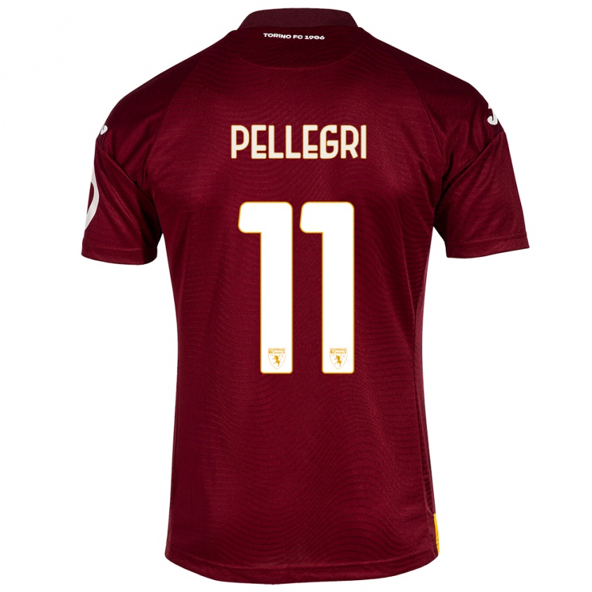 Børn Pietro Pellegri #11 Mørkerød Hjemmebane Spillertrøjer 2023/24 Trøje T-Shirt