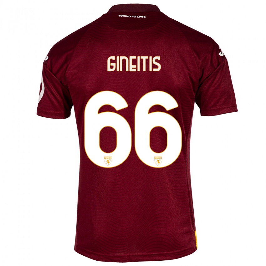 Børn Gvidas Gineitis #66 Mørkerød Hjemmebane Spillertrøjer 2023/24 Trøje T-Shirt