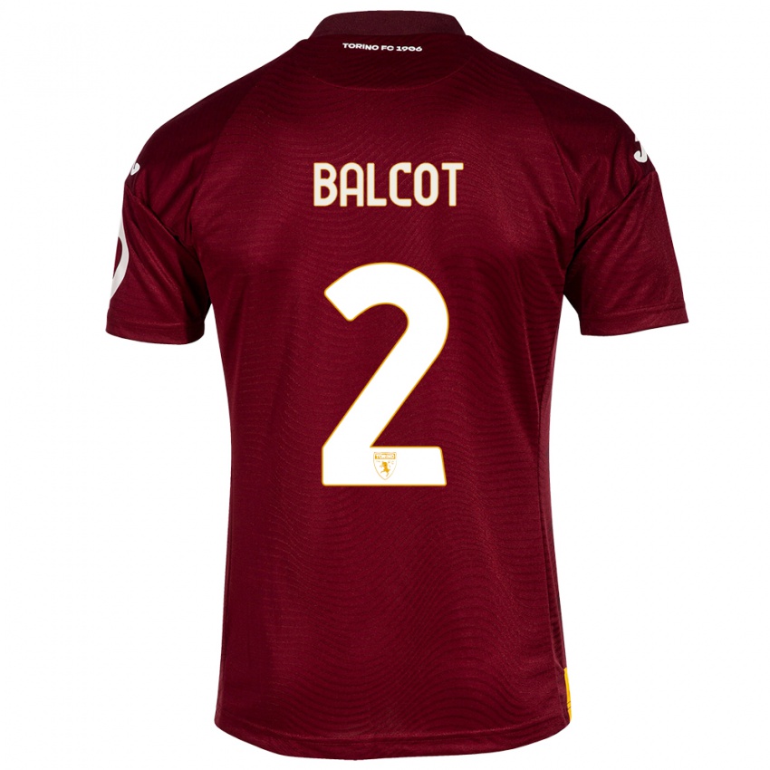 Børn Côme Bianay Balcot #2 Mørkerød Hjemmebane Spillertrøjer 2023/24 Trøje T-Shirt